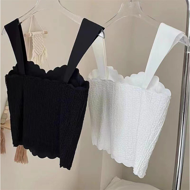 Áo Croptop Hai Dây Ôm Dáng Vừa Vặn Thiết Kế Hàn Quốc Cho Nữ 1995