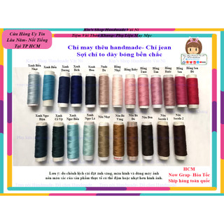 🔥Combo Theo Tông Màu Chỉ May Handmade Chỉ Jean chỉ bò đủ màu chuyên dùng may thêu làm đồ handmade dùng trong may mặc🔥