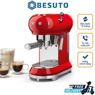 Máy pha cà phê smeg, máy pha cafe, espresso, cappuccino, smeg coffee maker, 1l, 15 bar, nhập đức, bh 12 tháng