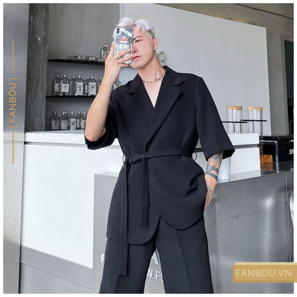 Áo Khoác Blazer Nam Thân Dây Buộc Xéo Tay Ngắn - AK005 - FANBOU | BigBuy360 - bigbuy360.vn