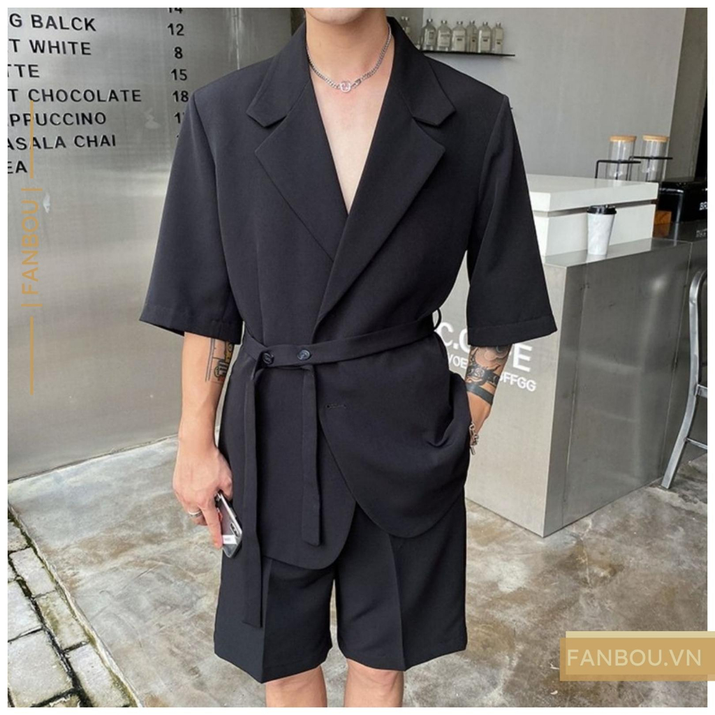 Áo Khoác Blazer Nam Thân Dây Buộc Xéo Tay Ngắn - AK005 - FANBOU | BigBuy360 - bigbuy360.vn