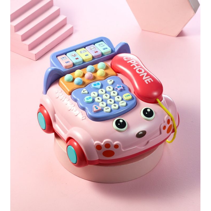 Đồ chơi mô hình điện thoại bàn hình chó dể thương cho bé,,,