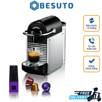 Máy Pha Cà Phê Viên Nén Delonghi Pixie Nespresso EN 124.S, Máy Pha Cafe, 19Bar, Dung Tích 700ml, Nhập Đức, BH 12 Tháng