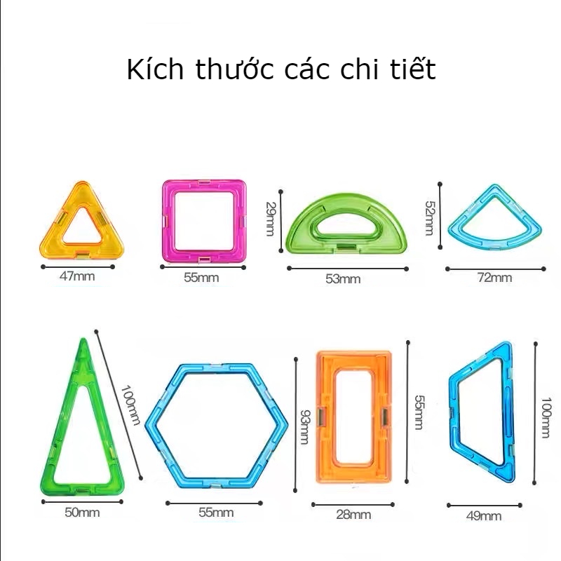 Đồ chơi xếp hình nam châm  đa dạng hình ghép giúp bé phát triển tư duy