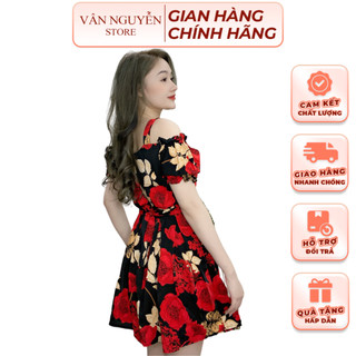 Đầm Dây Tay Bồng Có Kèm Quần VÂN NGUYÊN D76