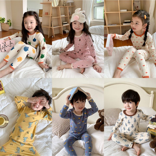 Bộ ngủ dài tay Ambbkids cho bé trai/ bé gái chất cotton- Quần áo thu đông DMINT mẫu mới nhất