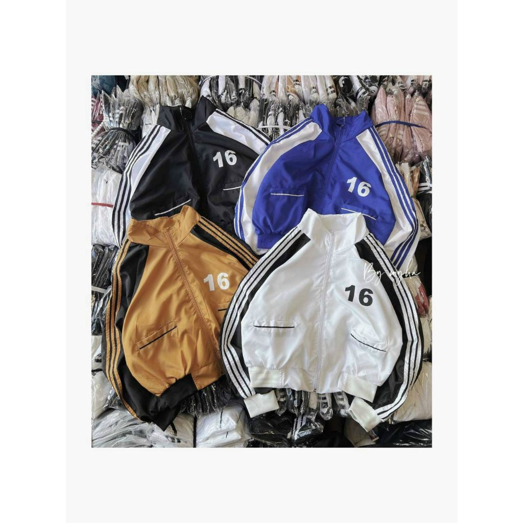 Áo khoác dù gió Nữ Chữ CELINE 16 Kiểu Lửng cánh Dới 2 lớp,Phối Màu - Áo Bomber Có khóa kéo zip , Sọc Tay