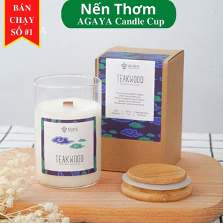 Nến thơm cá tính mạnh mẽ AGAYA Candle Cup hương cam bergamot,tiêu đen,gừng,trầm hương - Mùi TEAKWOOD