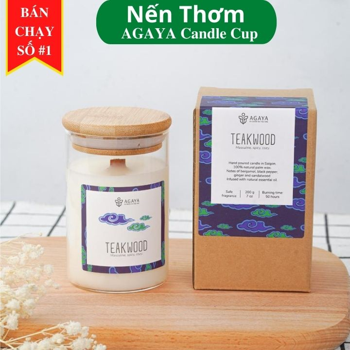 Nến Thơm AGAYA Candle Cup - Mùi TEAKWOOD