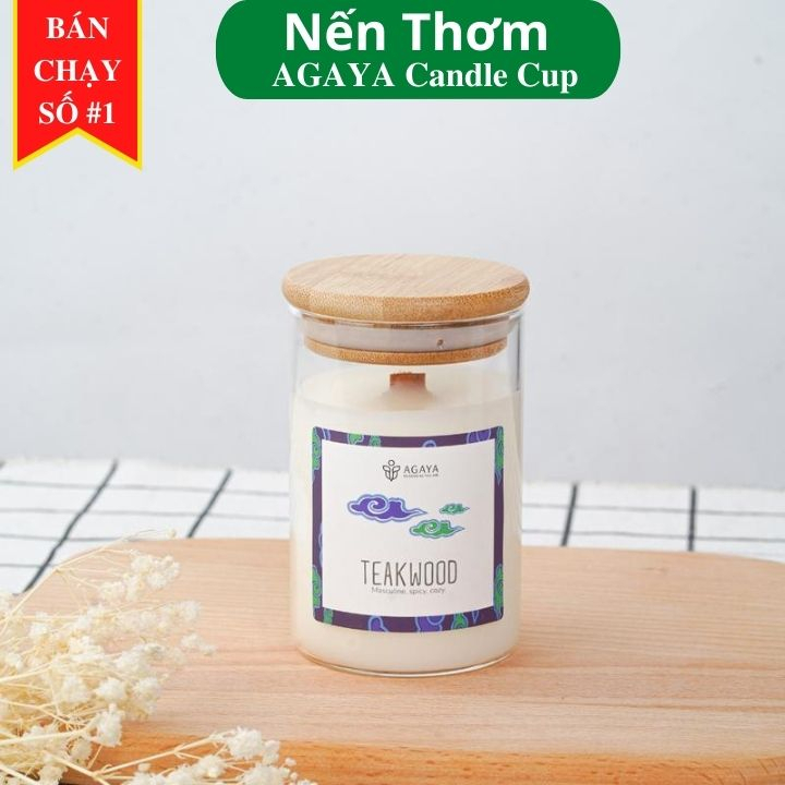 Nến Thơm AGAYA Candle Cup - Mùi TEAKWOOD