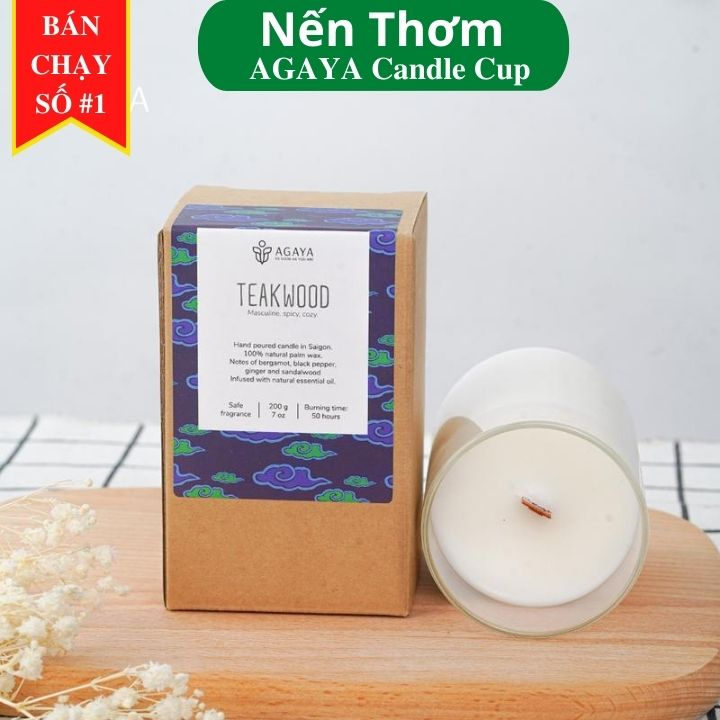 Nến Thơm AGAYA Candle Cup - Mùi TEAKWOOD