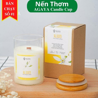 Nến thơm hoa lài tinh dầu thiên nhiên thư giãn để phòng Agaya Candle Cup - Hương BLOOM
