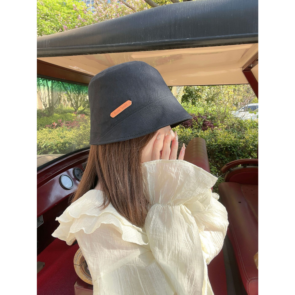 Mũ Bucket Unisex Vành Cụp Xéo Cá Tính ORII Kiểu Nón Tai Bèo Vải Cotton Phong Cách Hàn Quốc Thời Trang Thu Đông