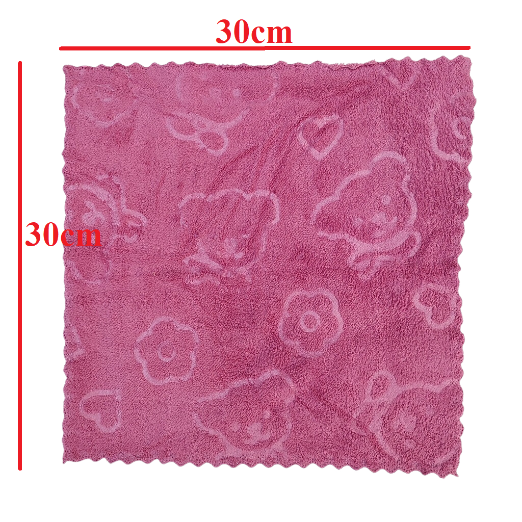 Khăn lau bếp gấu lớn 30cm x 30cm vải bông mềm siêu thấm hút nước - Khăn lau đa năng