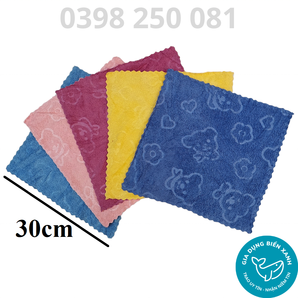 Khăn lau bếp gấu lớn 30cm x 30cm vải bông mềm siêu thấm hút nước - Khăn lau đa năng