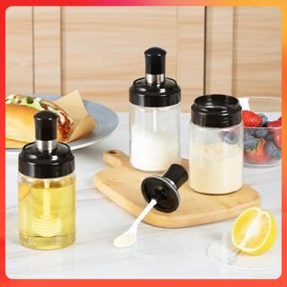 Hũ Đựng Gia Vị chống ẩm kèm thìa muỗng, lọ đựng gia vị thủy tinh 250ml