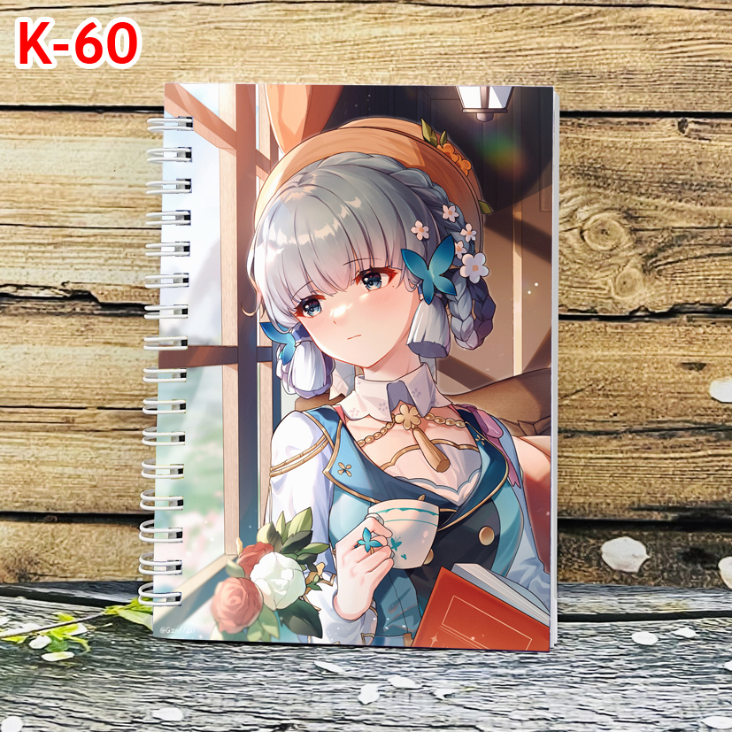 Sổ lò xo Kamisato Ayaka, sổ gáy xoắn Kamisato Ayaka - Genshin Impact (200 trang, nhiều mẫu)