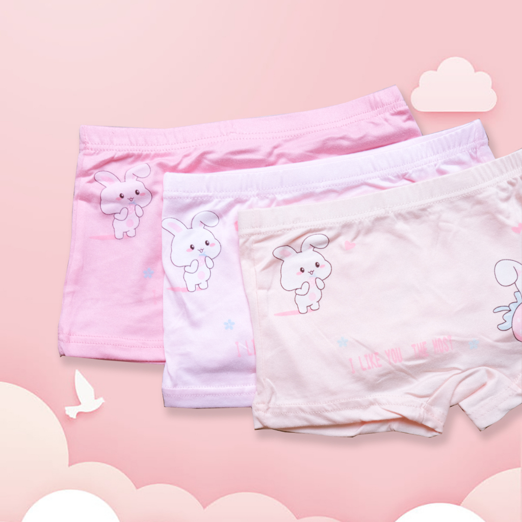 Quần Chip Quần Lót Đùi Cho Bé Gái, Họa Tiết Cô Gái Và Chú Chó Tinh Nghịch, Chất Liệu Vải Cotton Co Giãn và Kháng Khuẩn