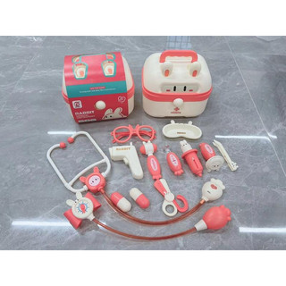 Đồ Chơi Bác Sĩ Thỏ Nhiều Dụng Cụ Màu Xanh, Hồng Dễ Thương Chất Liệu Nhựa An Toàn Cho Bé
