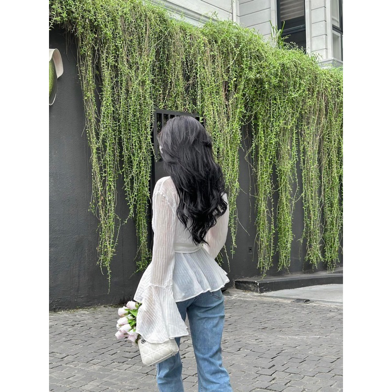 Áo Tay Loe Cột Eo Xoè