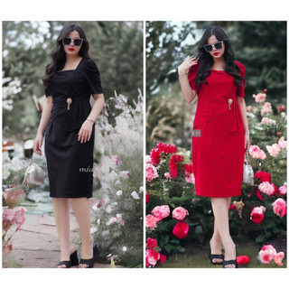 Đầm trung niên nữ Peplum dự tiệc bigsize [Miu011] - Váy cho mẹ U40 U50 U60 trẻ trung, sang trọng.