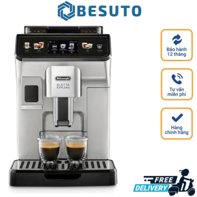 Máy Pha Cà Phê Tự Động DeLonghi ECAM 450.55.S Eletta Explore, Máy Pha Cafe, Espresso, Cappuccino, Nhập Đức, BH 12 Tháng