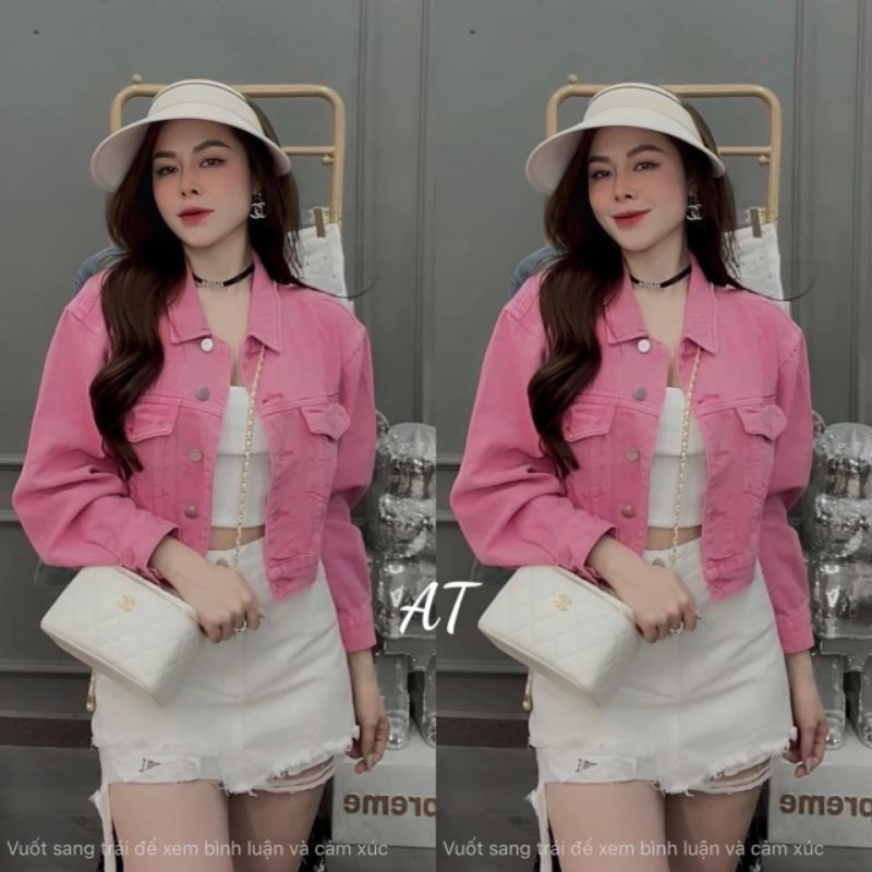 Áo khoác jeans túi trước hàng L1