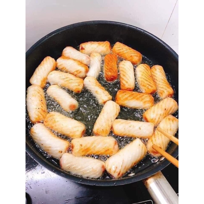 Chả mực xoắn ống Trung 2,5kg - Cá viên chiên,thả lẩu siêu ngon