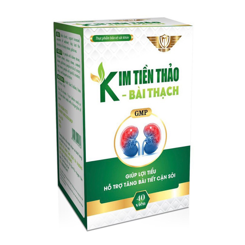 KIM TIỀN THẢO BÀI THẠCH Kingphar - Hộp 40 Viên - Hỗ trợ giảm nguy cơ viêm đường tiết niêu, sỏi thận, sỏi bàng quang