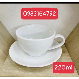 Combo 10 bộ cốc đĩa cafe capuchino - gốm sứ Bát Tràng
