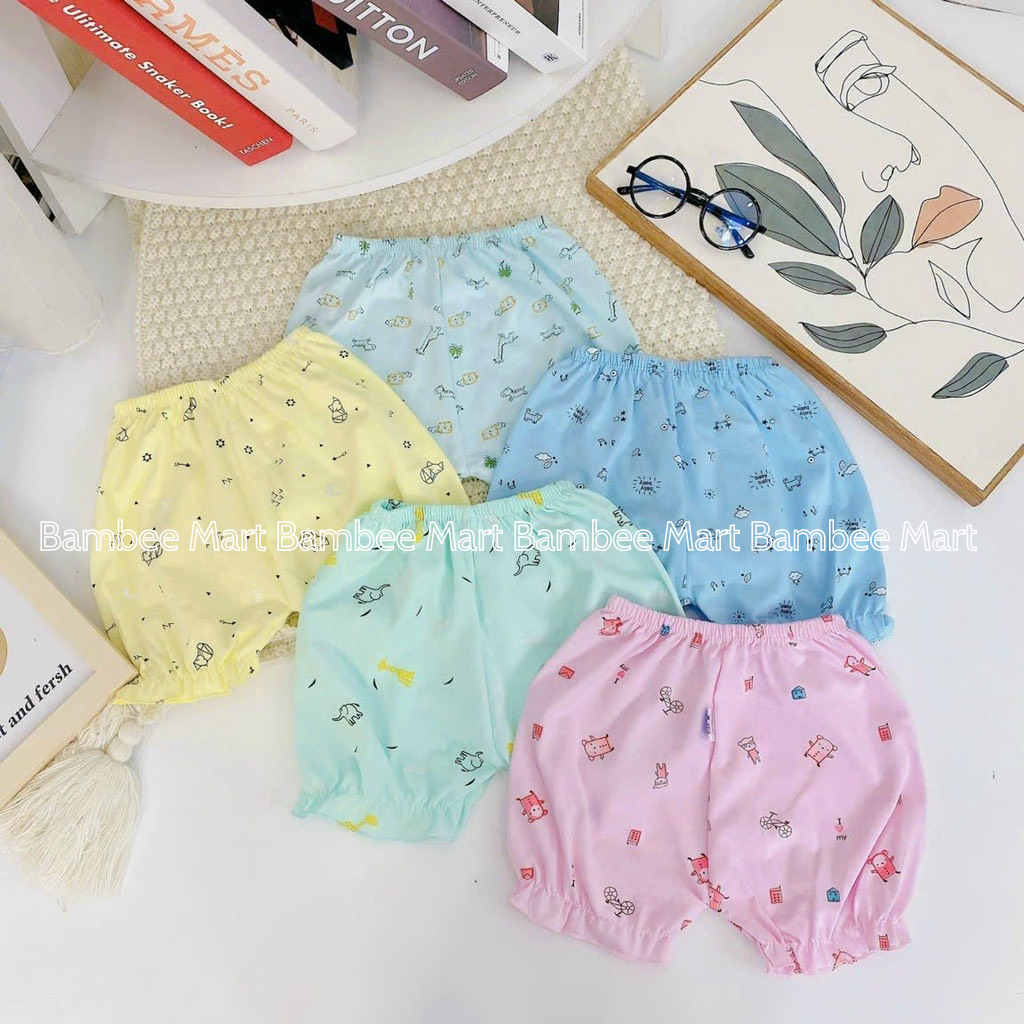 Set 10 quần đùi cộc cotton cho bé gái