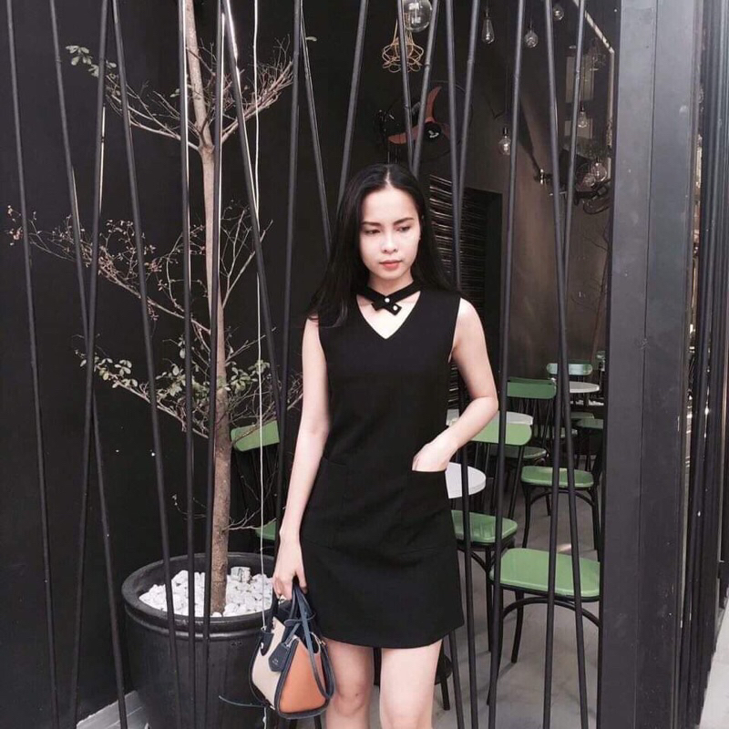 Váy suôn đen chất umi