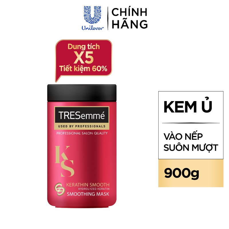Kem ủ TRESemmé Keratin Smooth Tinh Dầu Argan Vào nếp suôn mượt 900g