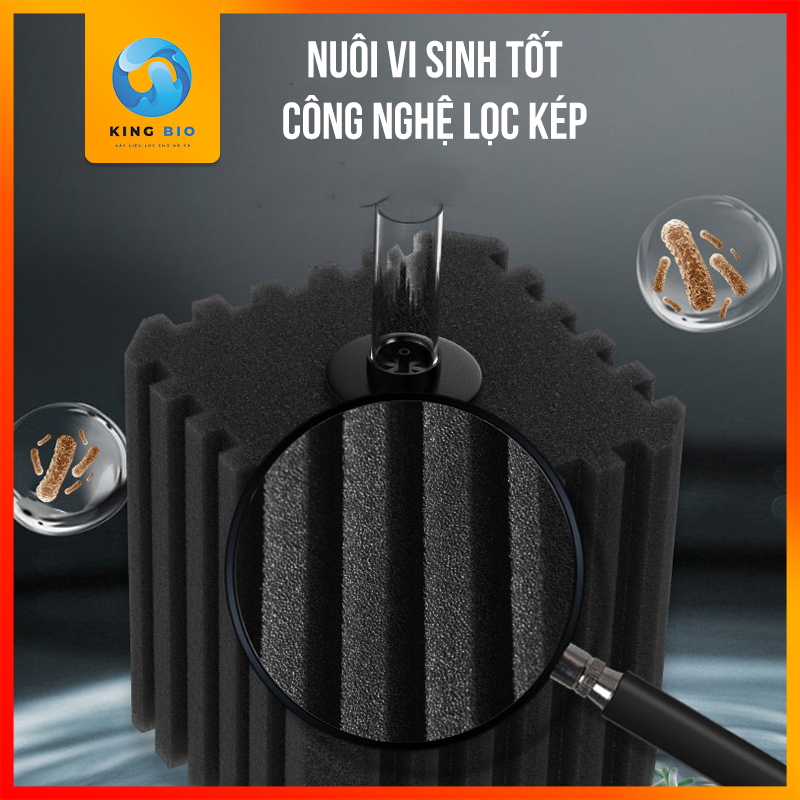 Lọc Bio vi sinh sũi oxy Yee PJJ cho bể cá cảnh đã có sẵn vật liệu lọc sứ bi thạch anh