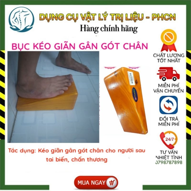 ( có video) Bục gỗ tầm giác kéo giãn gân gót chân XM -1, cho người sau tại biến, chấn thương gân gót chân co rút