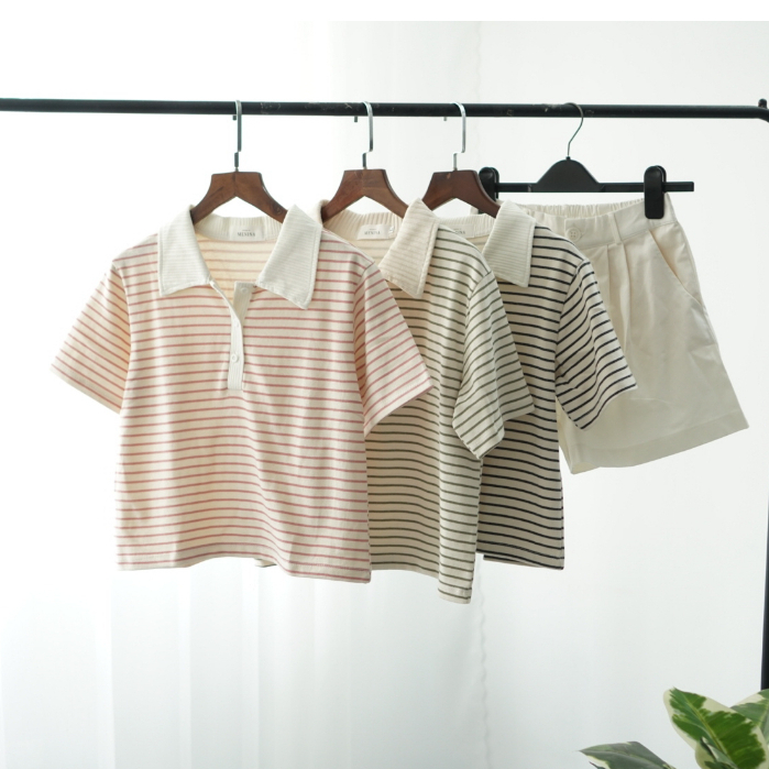 Áo Polo Thun Nữ Ngắn Tay NEONVN Chất Cotton tổ ong, áo polo nữ có cổ, áo văn phòng hàn quốc