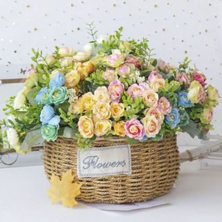 Hoa giả - Hồng trà bằng lụa - Mẫu Đơn Vintage 10 bông mang hơi thở cổ điển cực sang trọng