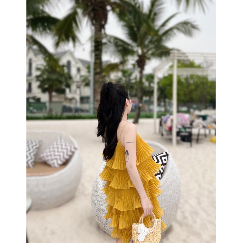 Đầm Tầng Hai Dây Xếp Li Bèo Siêu Xinh Mã KN026