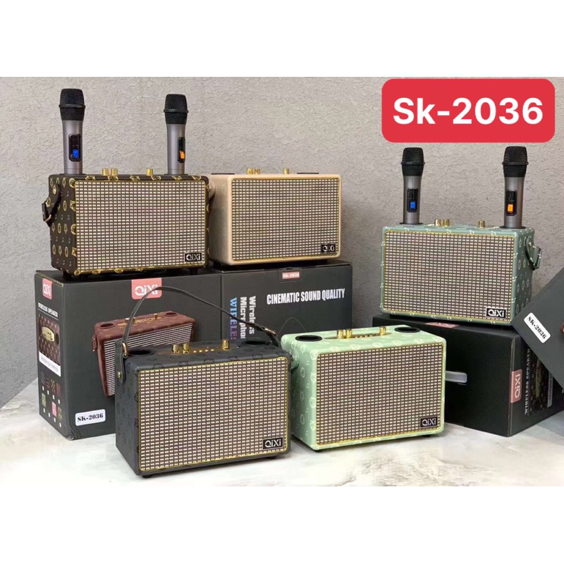 Loa Karaoke Bluetooth Xách Tay Di Động,Tặng Kèm 2 Micro Không Dây