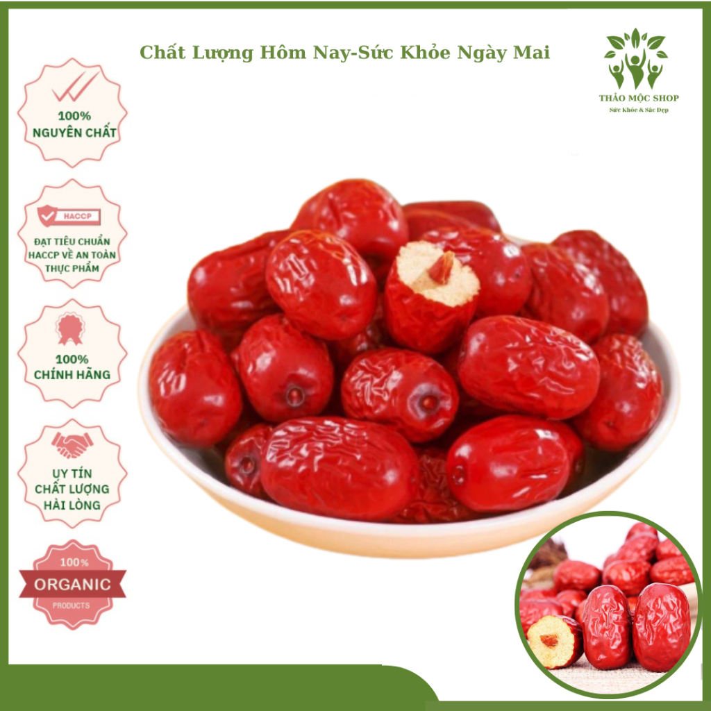 Táo Đỏ Sấy Khô 100gr Quả To Đỏ Đều Và Đẹp Loại 1 Thảo Mộc Shop