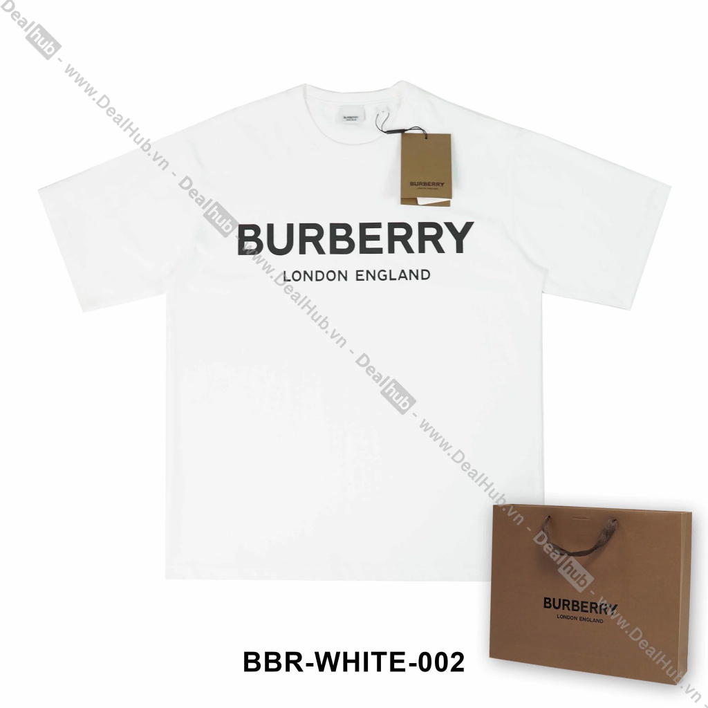 Áo Thun Cổ Tròn Bur.berry London England Cotton Cao Cấp Luxury .