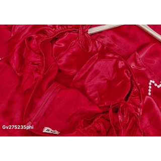 gv15-💃đầm maxi phi đỏ rớt vai