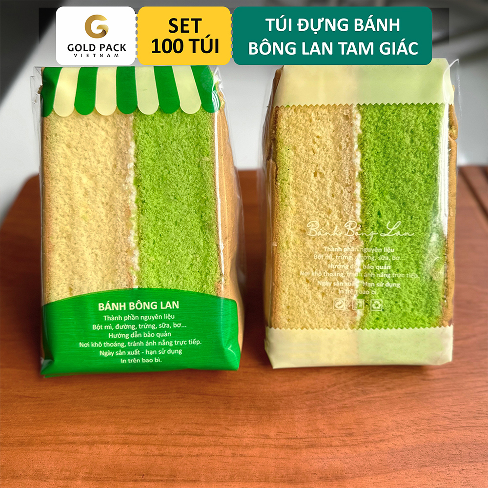 Túi Đựng Bánh Bông Lan Tam Giác - Set 100 Túi [Gold Pack Viet Nam]