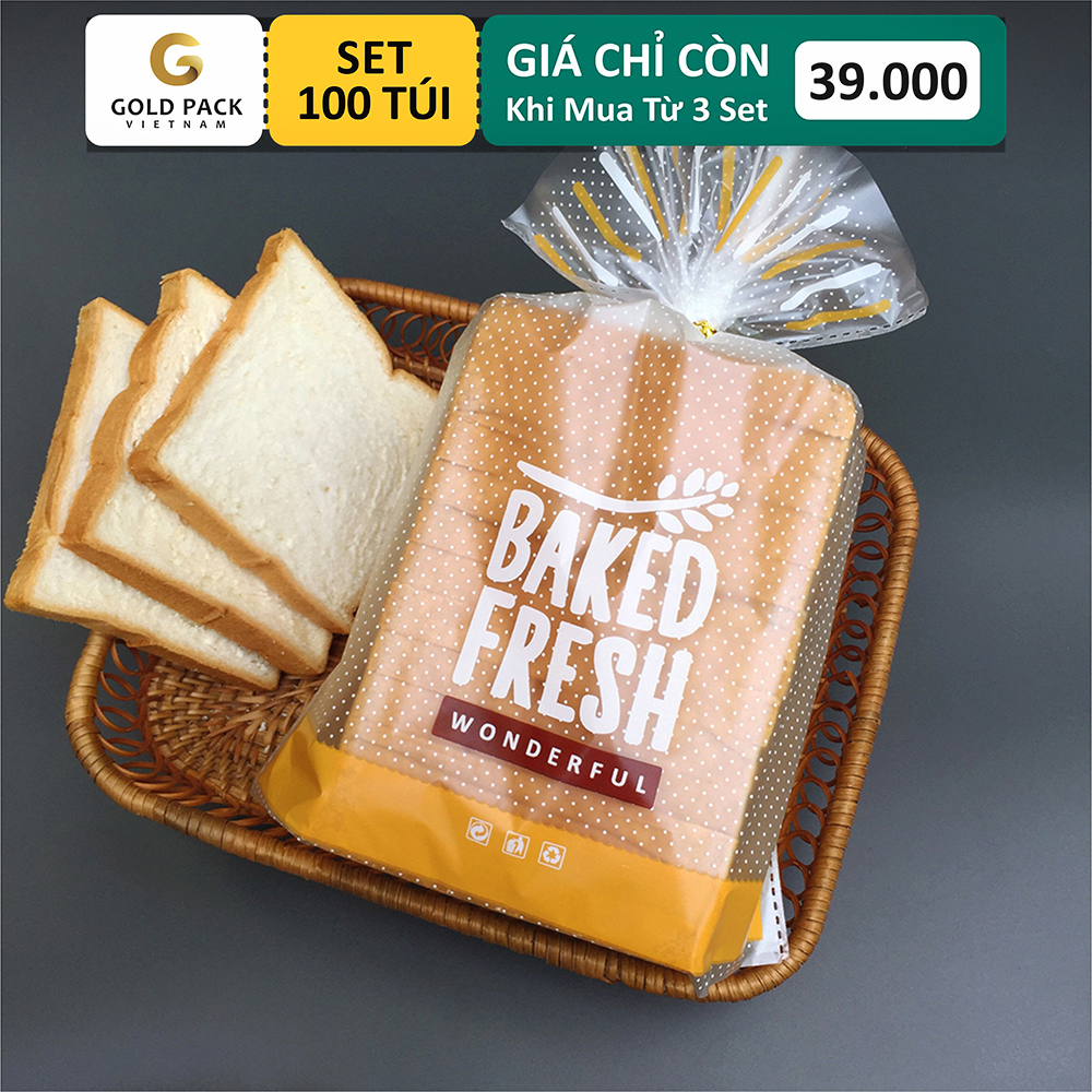 Túi Đựng Bánh Mì Sandwich - Set 100 Túi + Dây Kẽm - [Gold Pack Viet Nam]