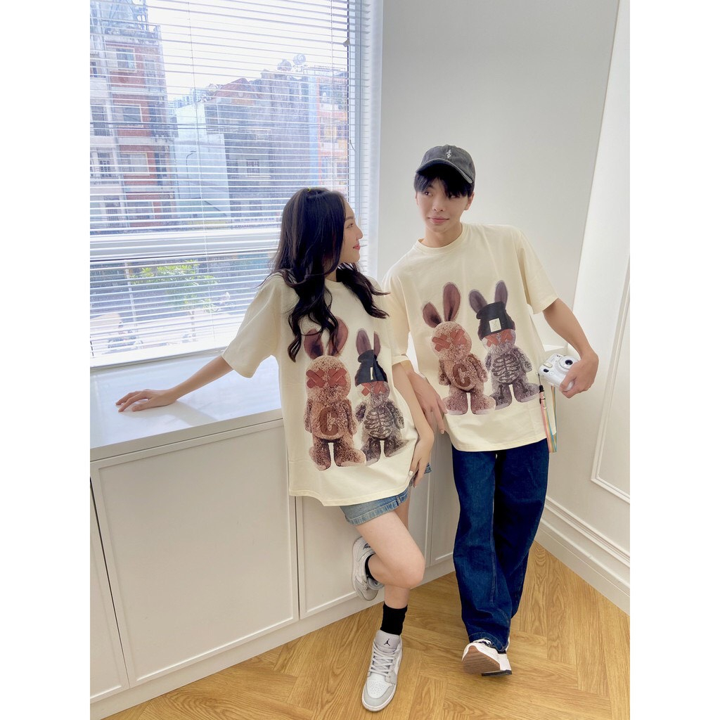 Áo thun unisex Bad Rabbit COUPLE TEDDY cho nam nữ 100% cotton | BigBuy360 - bigbuy360.vn