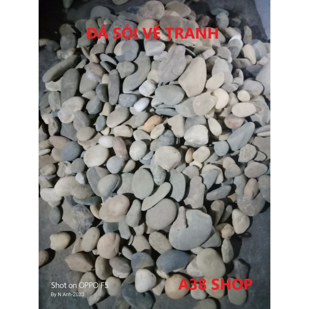 Đá sỏi vẽ tranh loại dẹt từ 3-6 cm  giá 25000 đ/1kg