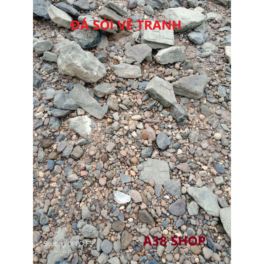 Đá sỏi vẽ tranh loại dẹt từ 3-6 cm  giá 25000 đ/1kg
