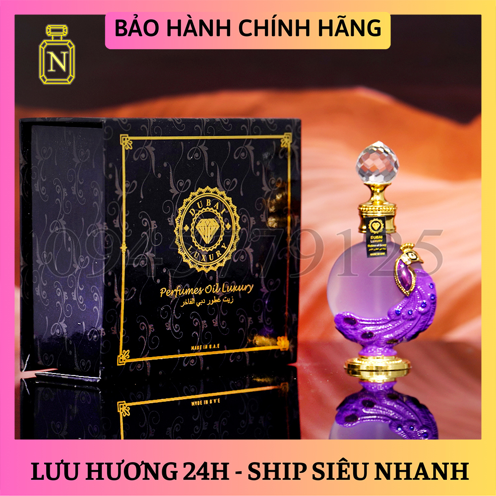 Nước hoa Dubai chính hãng siêu thơm lâu mùi Fantasy tím, chai 18ml lưu hương 3-5 ngày