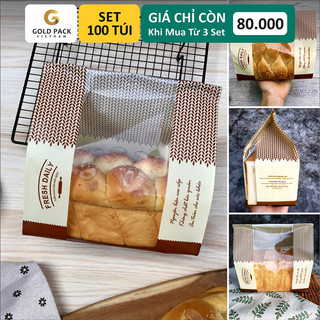 Túi Đựng Bánh Mì Hoa Cúc, Sandwich Ngang Giá Rẻ - Set 100 Túi Size 30x28cm [Gold Pack Viet Nam]