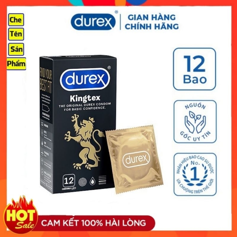 Bao cao su Durex Kingtex _49mm_CỠ NHỎ CHỐNG TỤT.